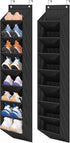 SLEEPING LAMB 2 Pack Narrow Over The Door Shoe Organizer with 8 Large Deep Pockets for Closet Storage