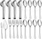 Pleafind 18-Piece Stainless Steel Serving Utensils Set, Includes Spoons, Forks, Tongs, Pie Server for Parties