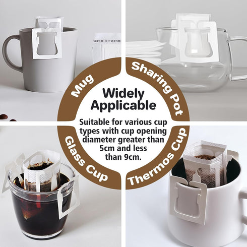 CARGEN Portable Coffee Filter Paper Bag - Hanging Ear Side Drip Coffee Bag Disposable Portable Drip Coffee Filters Bag Hanging Ear 50PCS