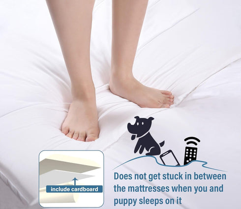 Vekkia Split King Gap Filler, Twin to King Bed Converter Kit, Mattress Connector with Washable Cover, 75in×10in