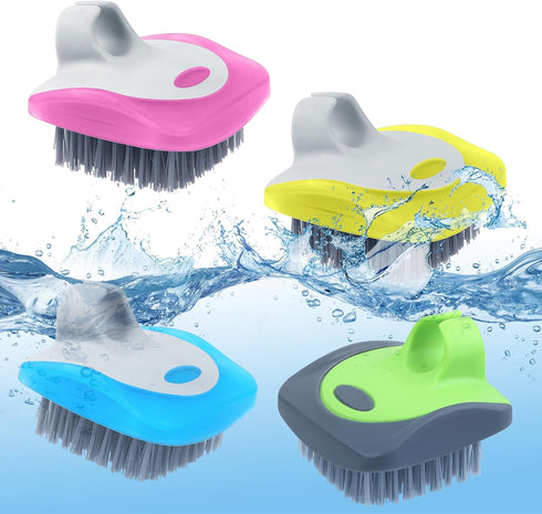 4 Aodaer Pieces Vegetable Brush Potato Scrubber Brush Silicone Hard and Soft Side Fruit Cleaning Tools for Delicate