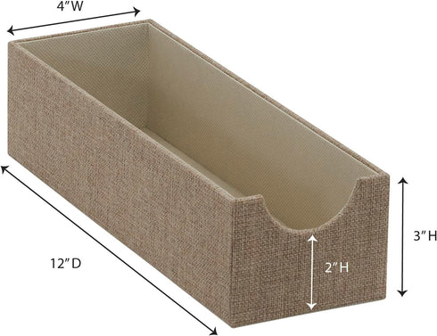 Household Essentials Brown 720-1 Deep Drawer Organizer Box for Storage | 12 in x 4 in x 3.13