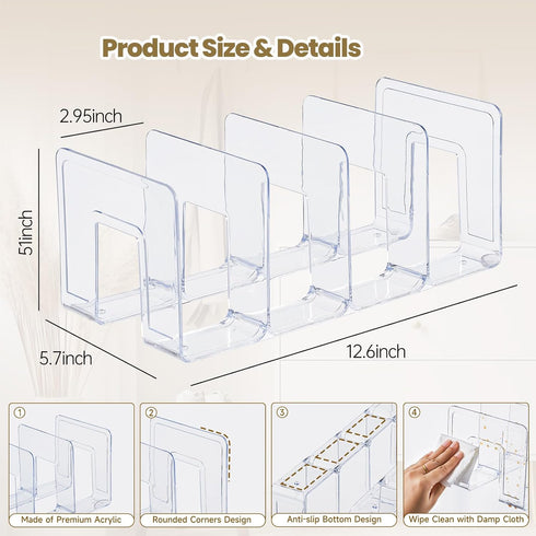 Closet 2 Pack 4 Clear Acrylic Kids Shoe Rack for Organizers and Storage | Small Shoe Rack Sections Toddler Baby Shoe