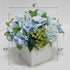 LADADA Faux Hydrangea Flower Arrangements in Ceramic Vase for Home Decor