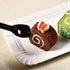 JAMOGOU 100 Pieces Ice Cream Scoops, Disposable Cake Spoon, Plastic Yogurt Pudding Spoon - Black