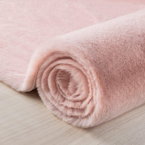 3 3 Ashler HOME DECO Ultra Soft Faux Rabbit Fur Chair Couch Cover Area Rug for Bedroom Floor Sofa Living Room Pink