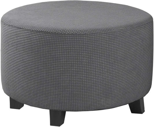 H.VERSAILTEX Ottoman Cover Stretch Ottoman Slipcover Round Ottoman Storage Cover Folding Stool