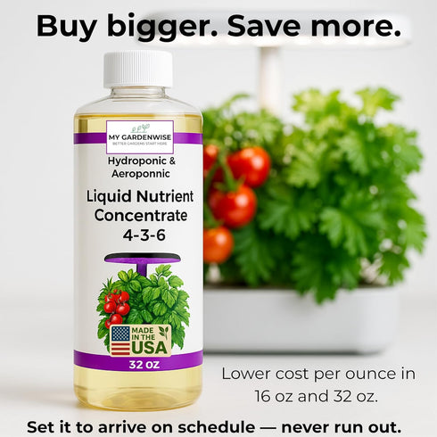 (8 oz) Liquid Plant Food Hydroponics Nutrients for Indoor House Plants, Tomato, Strawberry, Lucky Bamboo, Lettuce