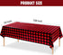 Breling Christmas Buffalo Plaid Table Cover, Red and Black Lumberjack Checkered Tablecloth, Disposable Tablecloth for