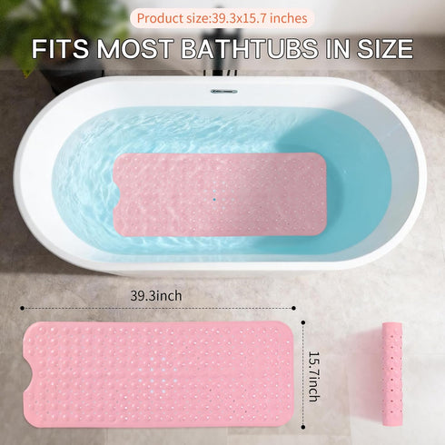 39.315.7 inchApproximately 100 40cm Cup.1-Opaque Anti-Slip Bathtub Shower mat, Soft Oversized Machine Washable Non-Slip