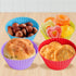 24 Pack Silicone Baking Cups - Reusable Muffin Liners, Non-Stick Cup Cake Molds Set in Standard Size, 8 Rainbow Colors