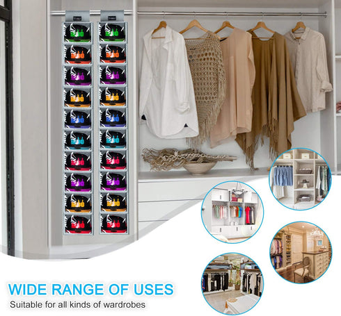 VAESIDA Hat Rack, 10 Shelf Upgraded Version Hat Organizer for Closet with Dust Shield & Side Mesh Storage Pockets, Hat