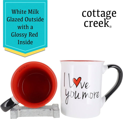 Wedding Gifts for Couples, Set of 2 I Love You More Coffee Mugs, Engagement Gift Ideas for Men/Women