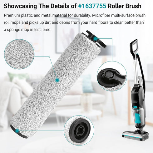 3831 3831 HF2 3845 3847 3848, B0555, 1637755, 1632973 Replacement Brushes and Filters for Bissell Crosswave Hard Floor