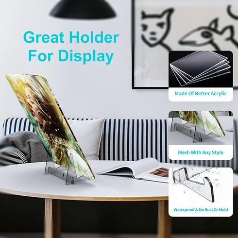 Assemble Acrylic Display Stand without Ledge, 4.5 Inch Clear Book Display Easel Holder for Display