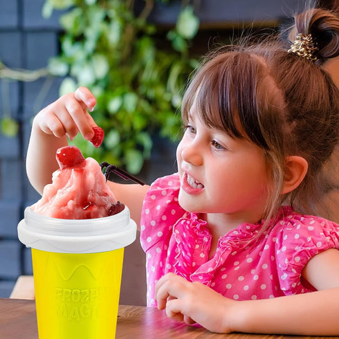 Slushy Maker Cup, Magic Quick Frozen Smoothies Cup, Portable Double Layer Slushy Maker for Kids Family
