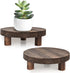 Yangbaga 2pcs Wooden Stool Display Stand, 8.46IN Round Plant Stand Wood-Flower Pot