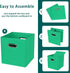 Black Foldable Storage Cubes, Set of 3 Fabric Organizer Bins with Dual Handles for Home Organization (Green)