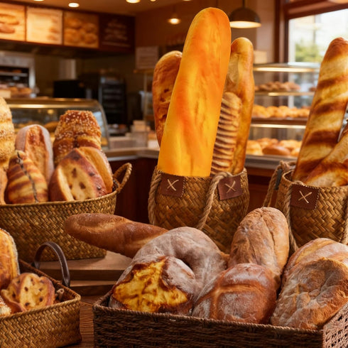 hongliang Lifelike Artificial French Baguette Bread, Fake Long Loaf Simulation Model for Kitchen Window Display, Photo