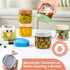 DRKIO 10 Oz Overnight Oats Containers with Lids, 6 Pack Glass Storage Jars for Meal Prep, Snacks, Yogurt