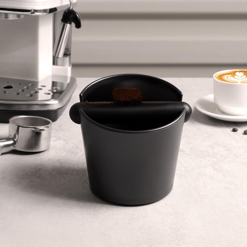 VEVOK CHEF Espresso Knock Box, Coffee Ground Dump Bin with Removable Knock Bar and Non-Slip Base