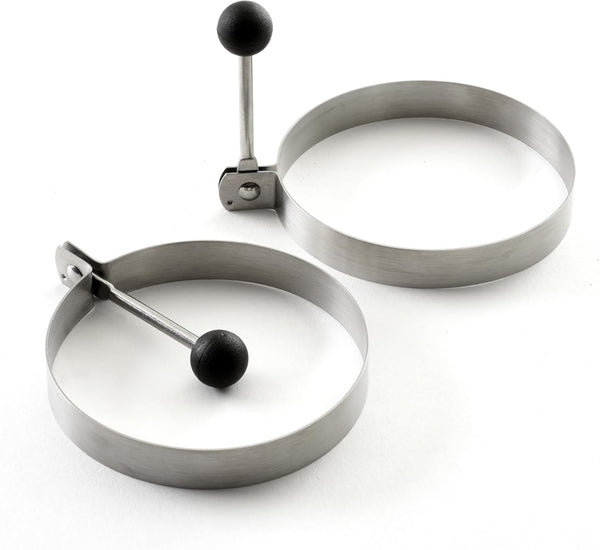 Norpro Stainless Steel Round Egg/Pancake Rings, 3.75", Silver