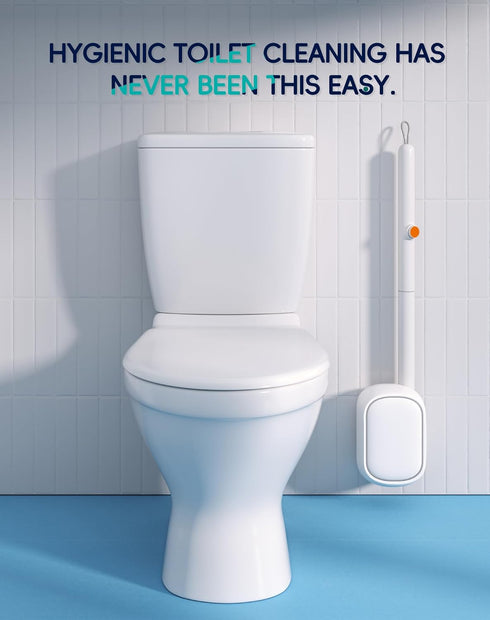 48 (2 Brush+48 Disposable Toilet Cleaning System - Toilet Wand Kit with High-Performance Refills, Wall Mounted Brush