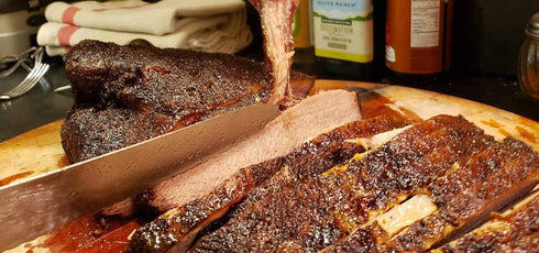 BBQ Smoked Brisket Knife for Meat Carving and Slicing - 11 Inch Blade with Granton Edge