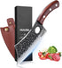 Huusk Japan Viking Knife with Sheath, Hand Forged Meat Cleaver, Full Tang Boning Knife for Outdoor Cooking