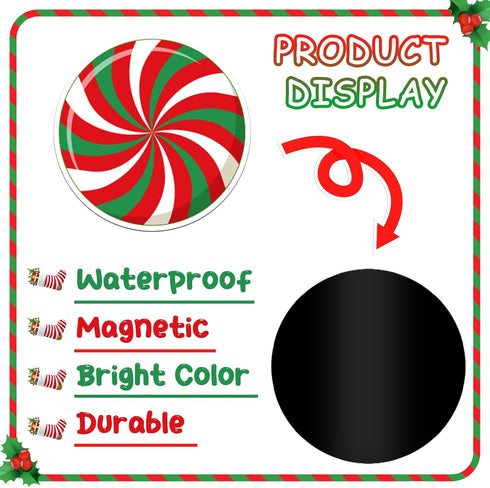 JULMELON 22 Pcs Christmas Candy Magnets Refrigerator Car Magnets Magnetic Sticker for Xmas Holiday DIY Decorations Party Favors Supplies
