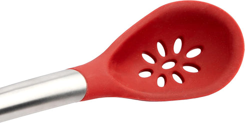Cuisipro Silicone 12 Inch Slotted Spoon, Red