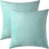 Mixhug Set of 2 Cozy Velvet Throw Pillow Covers, Turquoise, 18 x 18 Inches for Couch and Bed