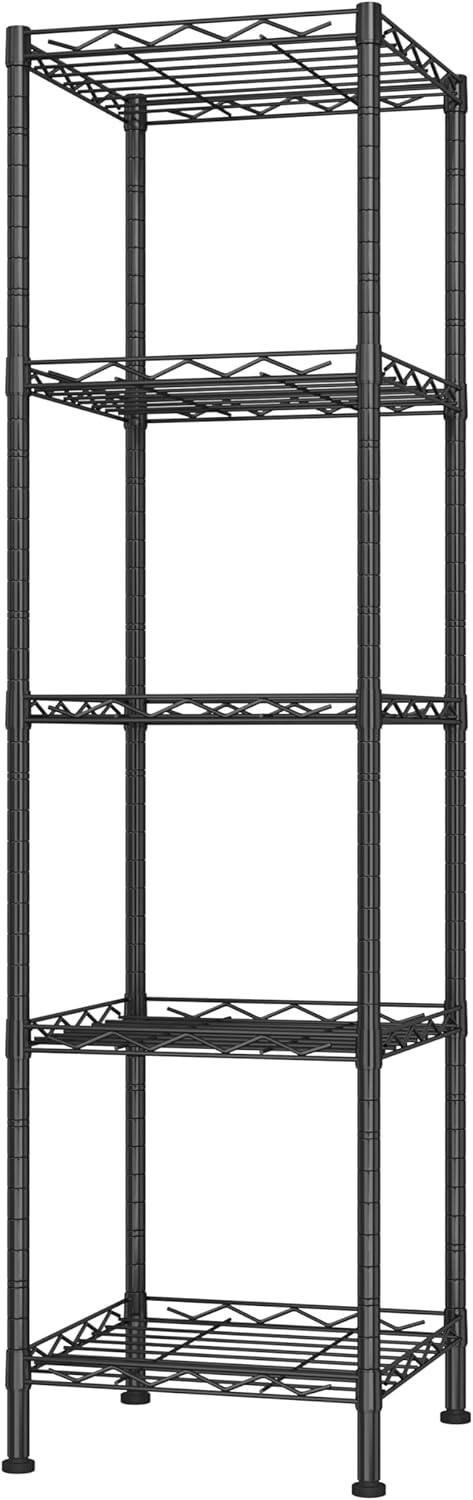 HOMEFORT Storage Shelves, 5-Wire Shelving, Metal Shelving Unit Adjustable Storage Shelves Rack