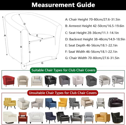 SearchI Waterproof Club Chair Slipcover Stretch Barrel Chair Covers Jacquard Tub Chair Slipcovers Spandex Armchair Sofa