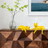 Set 2 Mrlikale Bookshelf Decor Cat Statue, Modern Geometric Cat Figurines for Living Room Office Shelves Coffee Table