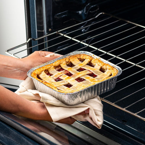 GUSTO 25 Sets 8-Inch Square Foil Pans, Disposable Aluminum Baking Containers (Lids Not Included)
