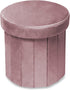 Phantoscope Storage Ottoman Round15 Inch, Velvet Folding Storage Boxes Footrest Foot Ottoman