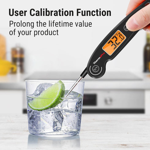 ThermoPro TP605 Instant Read Meat Thermometer: Waterproof Digital Probe for Cooking, BBQ, Grilling