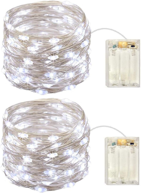 2 Pack Battery Operated Mini Led Lights, Indoor Fairy Lights with Timer for Wedding Centerpiece Party Decorations
