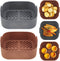Air Fryer Silicone Liners 2Pcs - Square 8.2inch Reusable Liners for 4-8 QT Air Fryer Basket Accessories