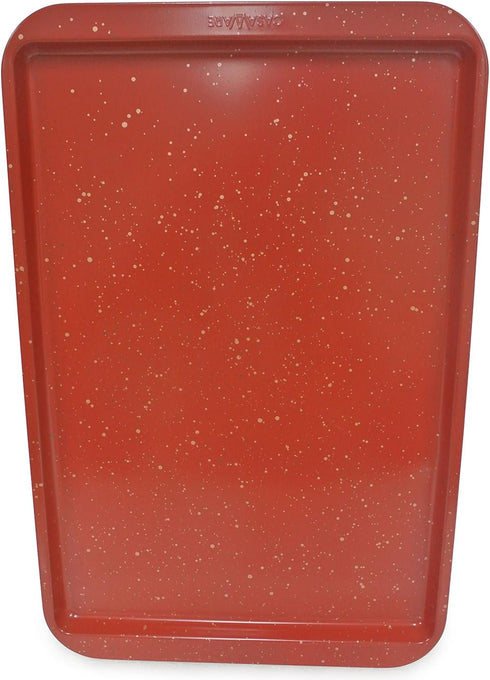 CasaWare Ceramic Coated NonStick Cookie/Jelly Roll Pan, 11"x17" (Red Granite)
