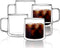 CNGLASS 15oz(4-pack) Double Walled Glass Coffee Mugs,Large Insulated Glass Mugs with Handle,Clear