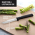 Regular Paring Knife (W201) by Rada Cutlery, 3.25" Stainless Steel Hollow Ground Blade, Black Handle, Pack of 2, Made