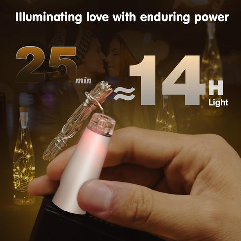Ceepko 20 2 Pack) USB Bottle Lights Rechargeable Wine Bottle Fairy Lights Cork LED String Lights LEDs Copper Wire