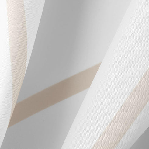 mDesign Fabric Shower Curtain - Geometric Herringbone Chevron Print, 72" x 72", Beige/White, Machine Washable & Water