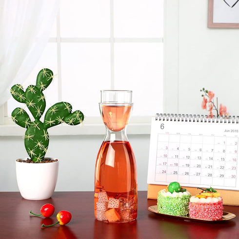 CHENGU Set Set 600 ml (1) Bedside Water Carafe with Tumbler Glass for Bathroom Mouth Washer Dispenser Mouth Wash