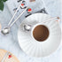 Christmas Silver Dessert Spoons, 6 Pieces Small Stainless Steel Flatware with Decorative Pendants for Coffee and Tea