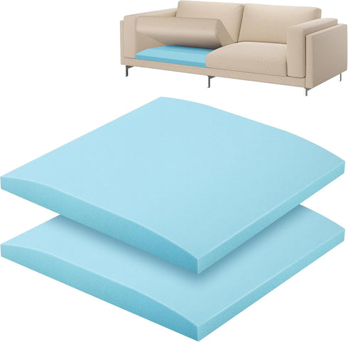 moonoom 22"x22" Couch Cushion Support, Blue Sofa Cushion Sagging Repair, Curved High Density