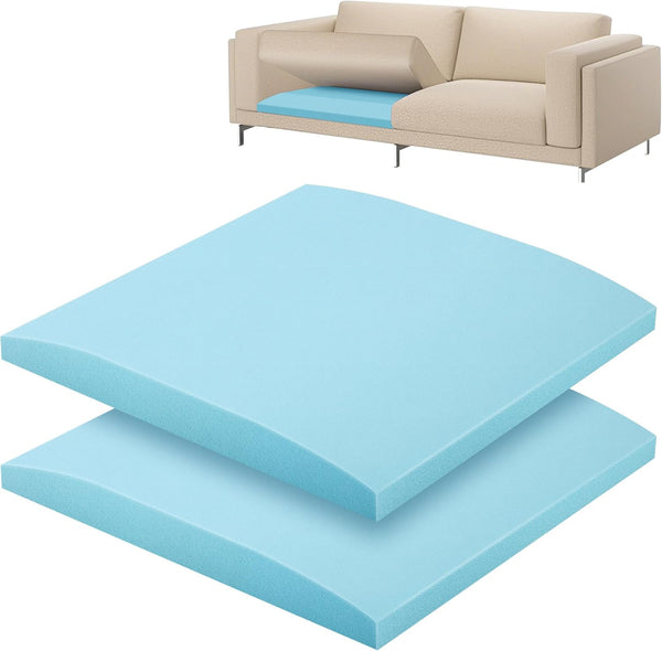 moonoom 22"x22" Couch Cushion Support, Blue Sofa Cushion Sagging Repair, Curved High Density