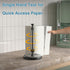 Black Paper Towel Holder Countertop, One-Handed Tear Stand with Ratchet Mechanism, Stainless Steel Weighted Base